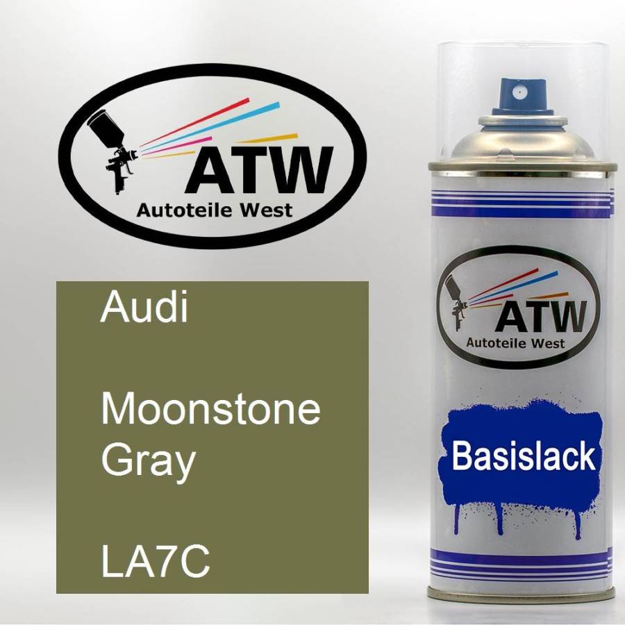 Audi, Moonstone Gray, LA7C: 400ml Sprühdose, von ATW Autoteile West.